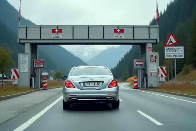 Ausländisches Fahrzeug am Schweizer Grenzübergang